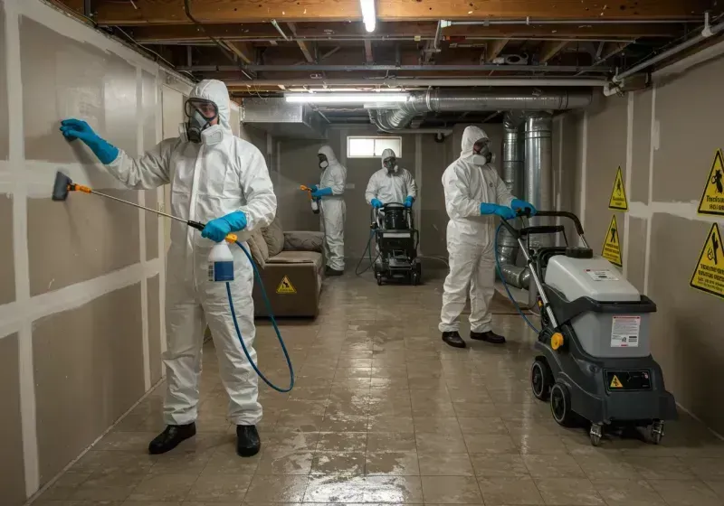 Basement Moisture Removal and Structural Drying process in Natalia, TX